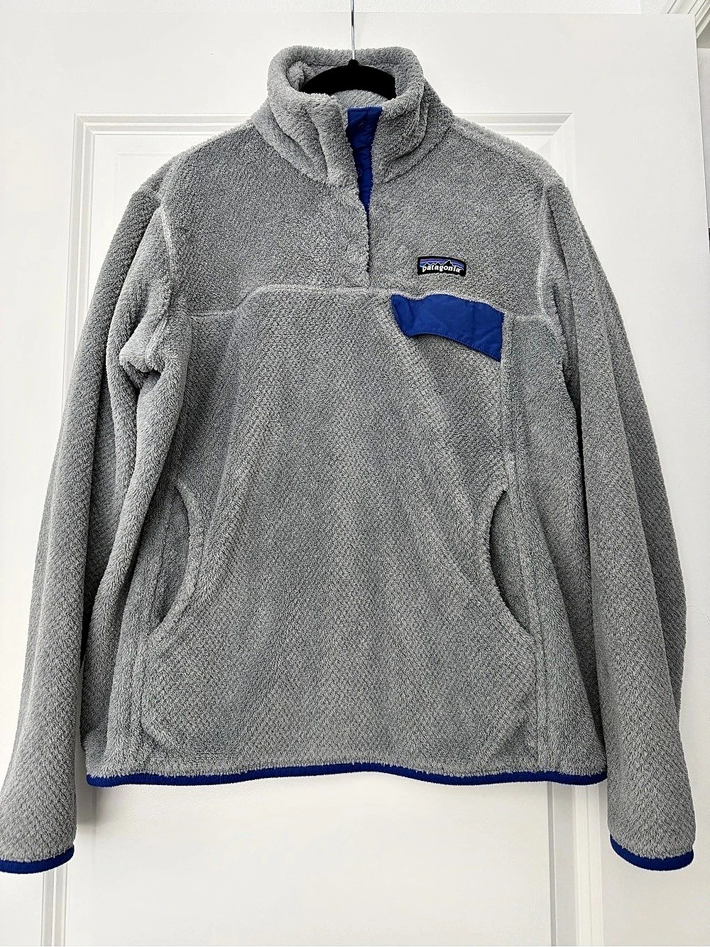 Patagonia Women's Re-Tool Snap-T Pullover Gray & Blue Medium